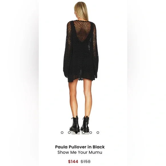 Show Me Your MuMu Paula Pullover Coverup in Black - Picture 3 of 11